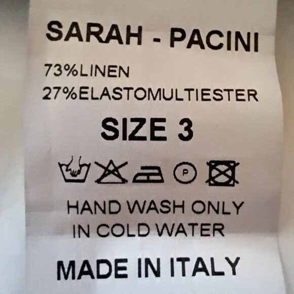SARAH PACINI LINEN skirt Sz 3 or LARGE or 32 waist MADE IN ITALY formal * NWT* - Picture 10 of 10